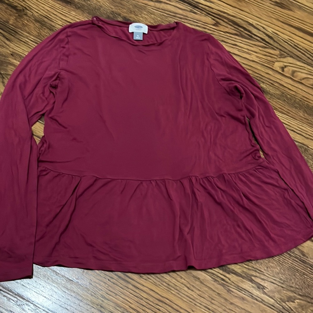 Maroon long sleeve top